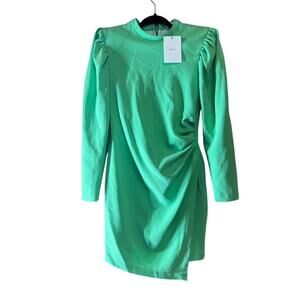 A.L.C. Mini Cady Jane Sheath Dress Crepe Ruched Green Dress Size 5